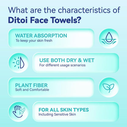 Ditoi Disposable Face Towels XXL, Soft Deep-Cleansing Face cloths,50 Count