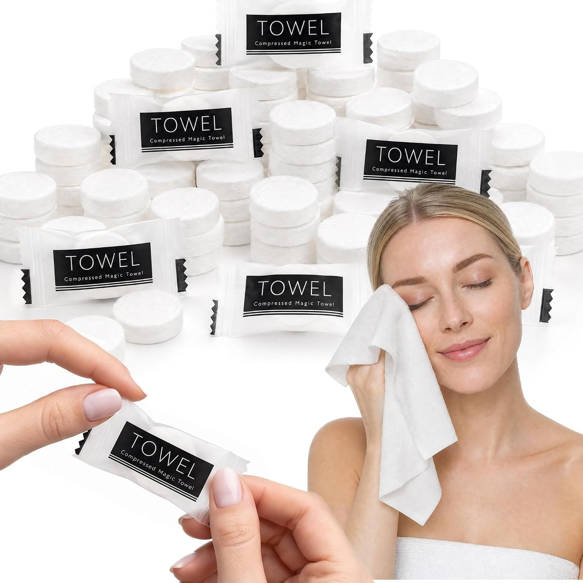 LOVEINUSA 360 PCS Compressed Towels, Bulk Cotton Disposable Face Towels