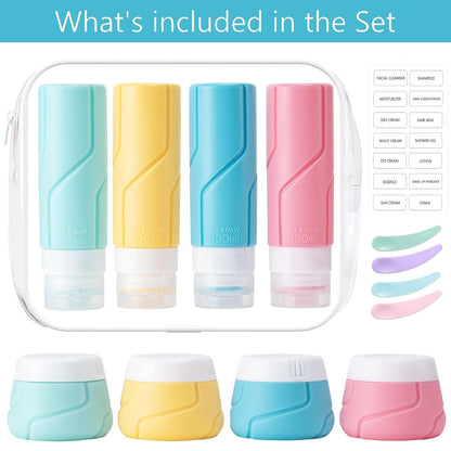 15 Pack Travel Bottles for Toiletries,Silicone Toiletry Containers,Colorful