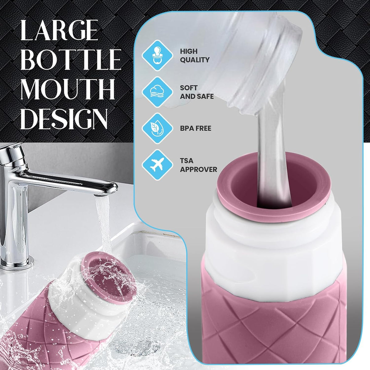 Silevoler Travel Bottles for Toiletries, TSA-Approved Travel Size Container