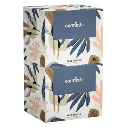 Ourmed Life Disposable Face Towels XL, Ultra Soft & Absorbent, 50 Count