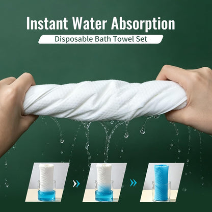 Disposable Towels Bundle, 1 Bath Towel with 1 Hand Towel, 10 Sets