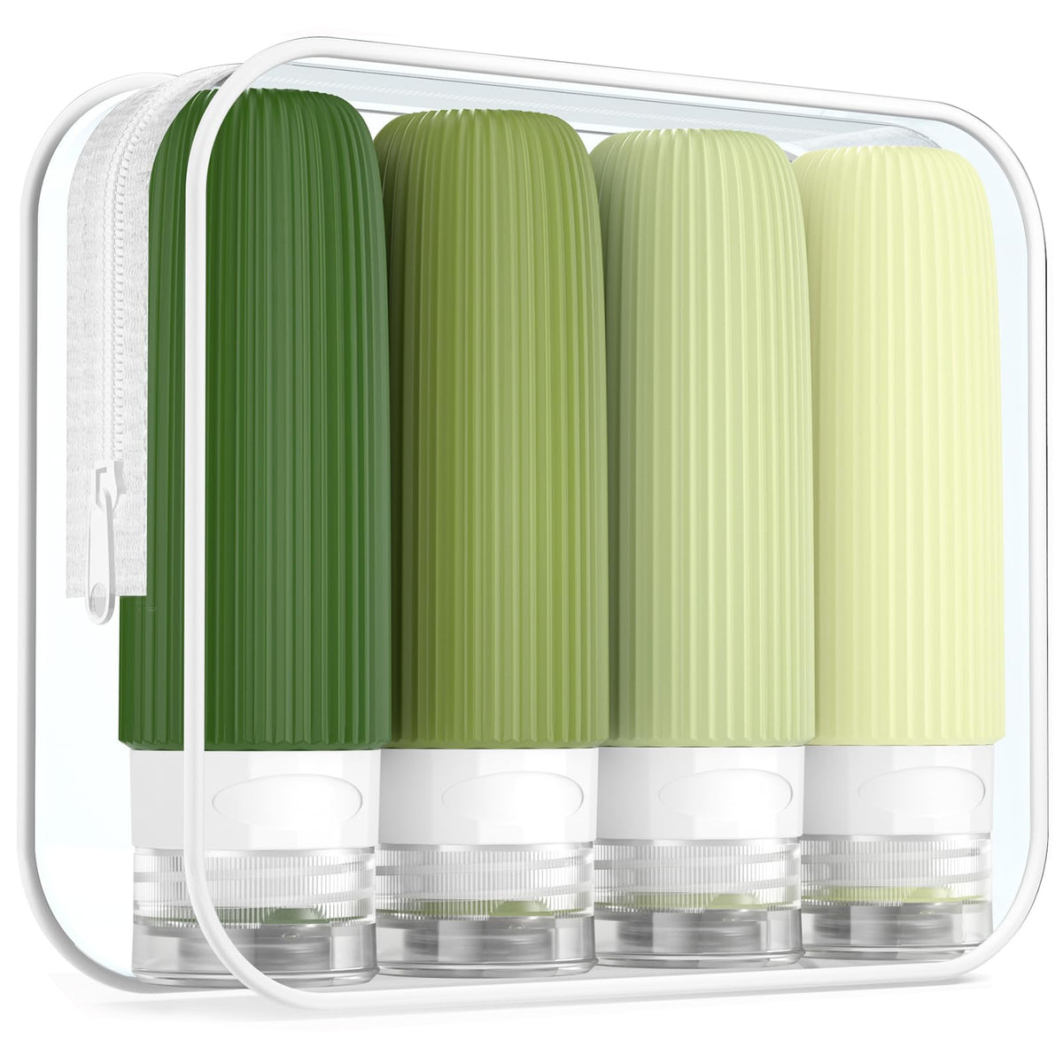 Mrsdry Travel Bottles for Toiletries, Large 6oz Travel Size Containers, BPA Free Leak Proof Tubs Refillable Liquid Accessories with Toiletry Bag for Cometic Shampoo and Lotion Soap (4 Pack)