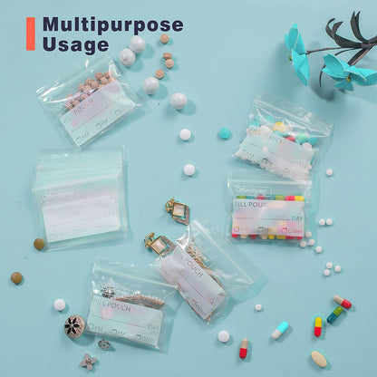 Serfeymi Pill Bags for Travel Pill Pouch Organizer Pack of 120, 3 x 2.75 in