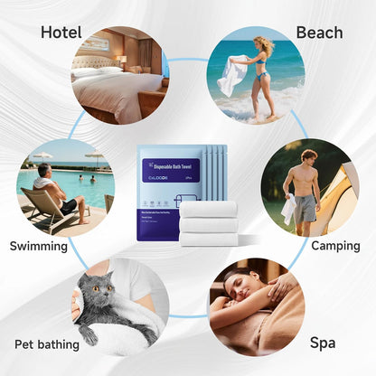 5 Pcs Disposable Bath Towels for Travel Larger And Thicker, 55.1 x 27.5"