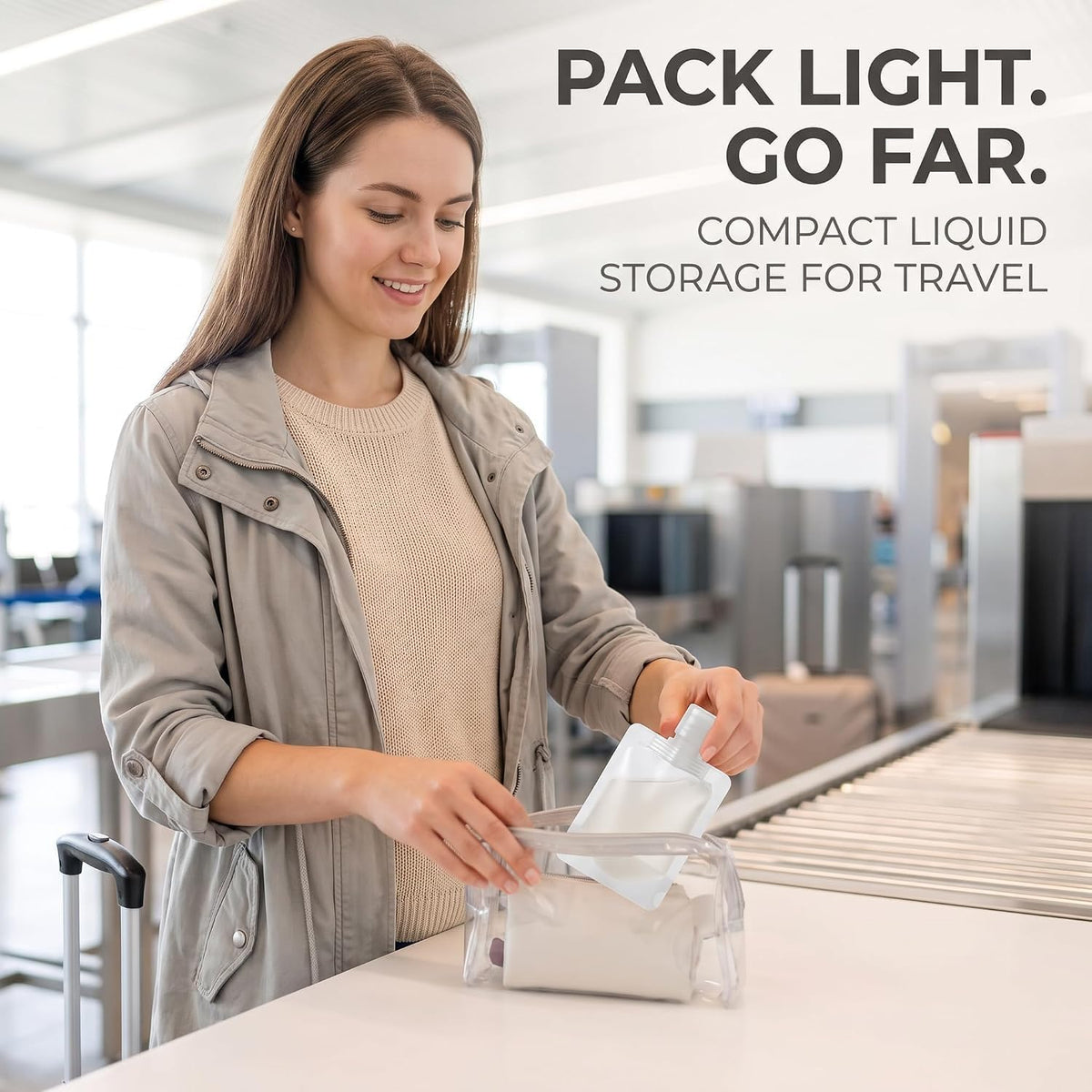 15Pcs Transparent Portable Fluid Packing Bags,New Travel Size Refillable Empty Squeeze Pouch, Premium Clear Travel Pouches for Toiletry, Lotion Shampoo Shower Gel Squeezable Bags (30ml),Bag and Cases