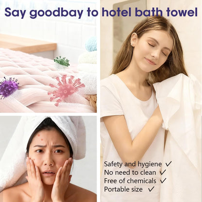 10 Pack Disposable Travel Bath Towels Sheets Extra Large 55"x27.5",Soft Disposable Dry Towel Washcloths Shower Towels for Body Travel Bathroom,Quick Dry Camping Towel Hair Swimming Gym Pet Towels