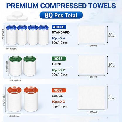 80PCS Hot Towel Dispenser Refills, Disposable Face Towel for Smart Facial Towel Warmers, Compatible with Hot Face Towel Heater Machine, Soft Compressed Towels for Spa, Cleansing and Makeup Remover