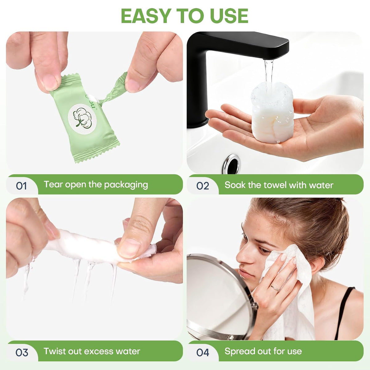 100 PCS Compressed Towel Disposable Face Towels