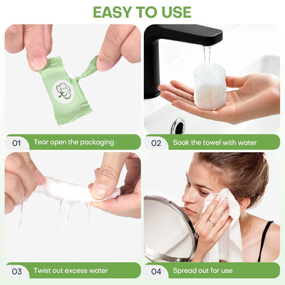 100 PCS Compressed Towel Disposable Face Towels