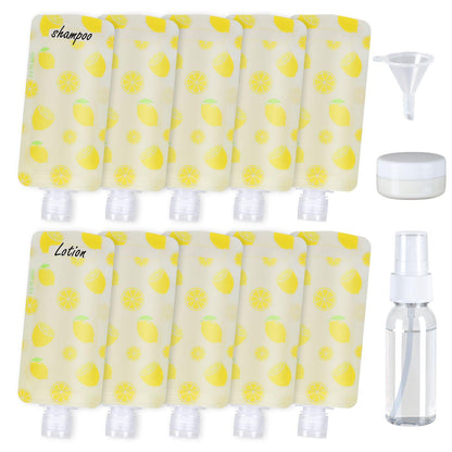 PACKISM 12 Pack Travel Pouches for Toiletries - 90ml 3 oz Liquid Containers