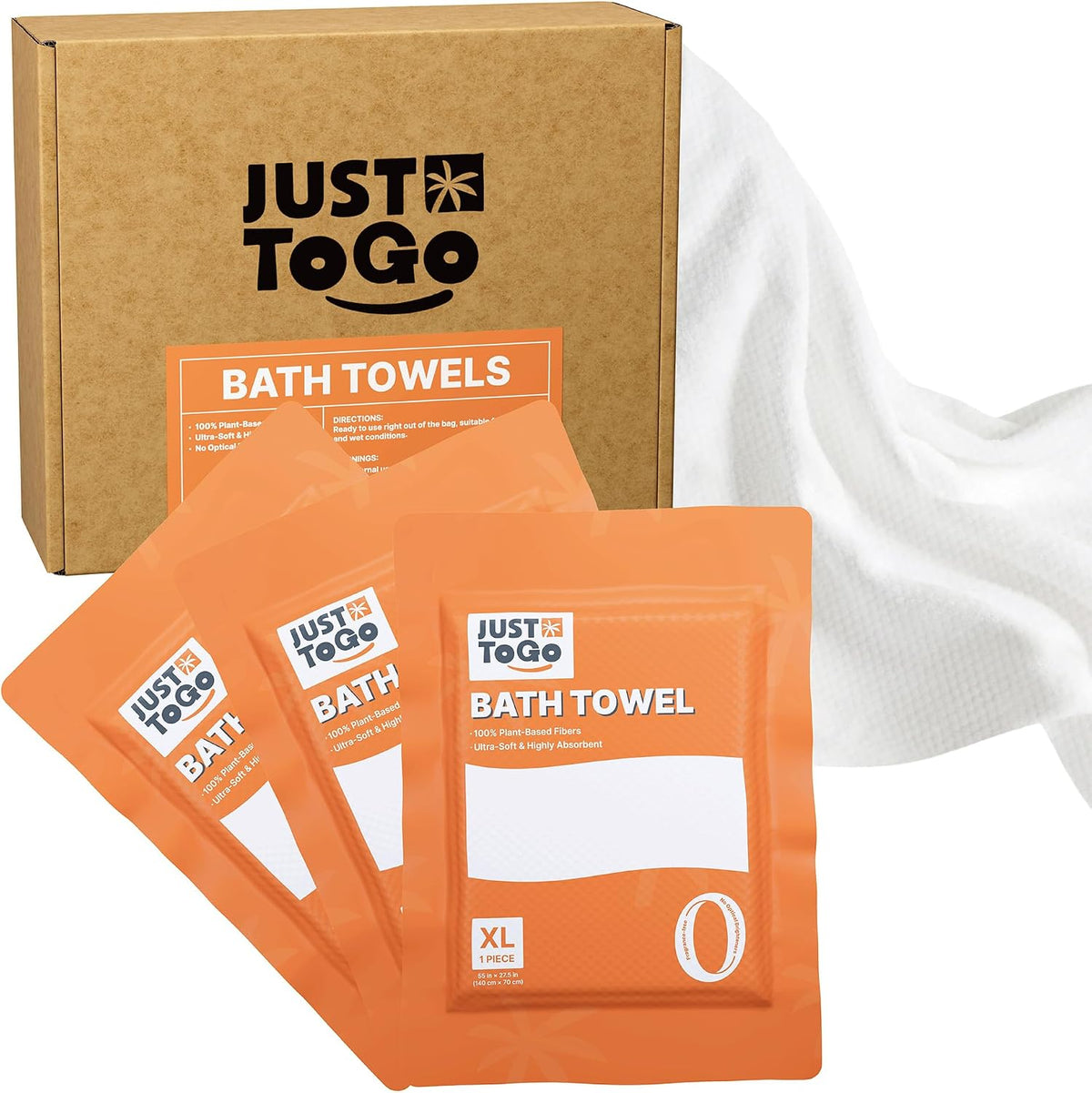 Disposable Bath Towels, 55 x 27.5 in, Vacuum Compressed, 3 Pack