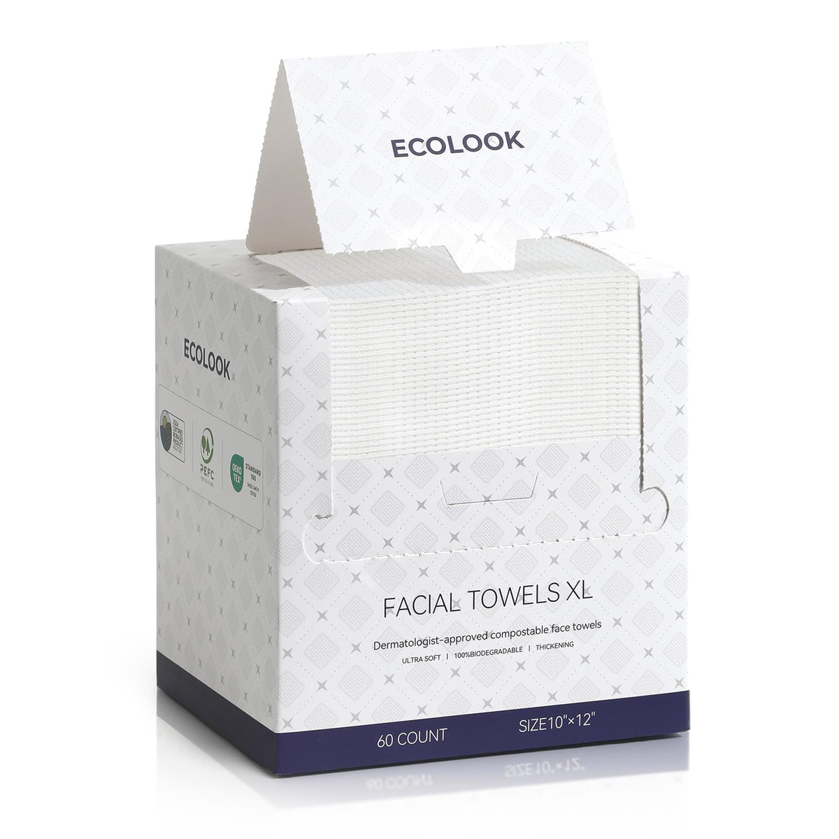 ECOLOOK Face Towels XL Travel Pack, 3-Box (12 Count Each)| Thickened Disposable Face Towels for Travel| TSA-Friendly,Premium Dry Wipes for Sensitive Skin & Makeup Removal