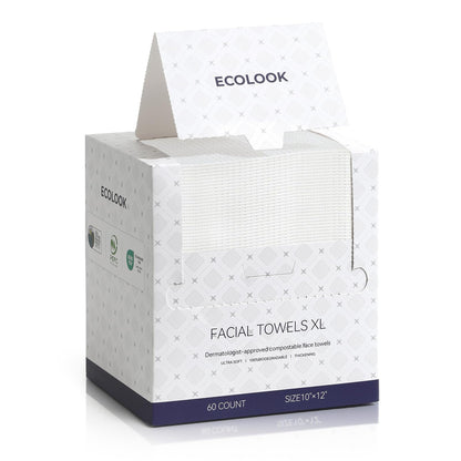ECOLOOK Face Towels XL Travel Pack, 3-Box (12 Count Each)| Thickened Disposable Face Towels for Travel| TSA-Friendly,Premium Dry Wipes for Sensitive Skin & Makeup Removal