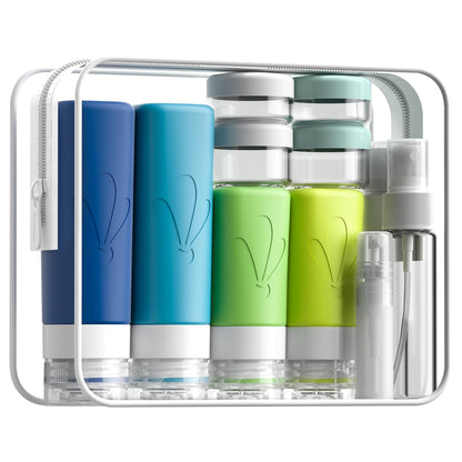 INSFIT 17 Pack Travel Bottles for Toiletries, TSA Approved 3oz 2oz Travel Size Toiletries, BPA Free Leak Proof Squeezable Silicone Tubes Travel Essentials for Shampoo Conditioner Lotion Soap