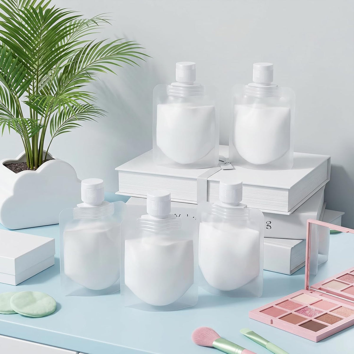 10Pcs Flat Travel Bottles 30ml Travel Pouches for Toiletries Shampoo