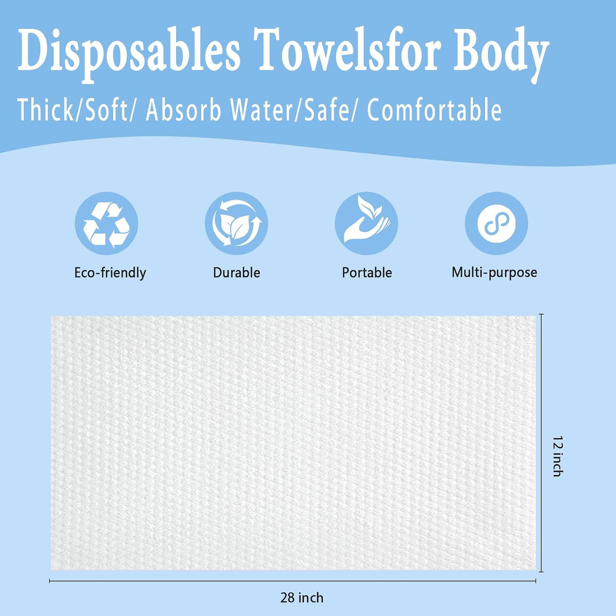 100PCS Disposable Towel, 28" ×12" Disposable Hair Towel for Spa Travel