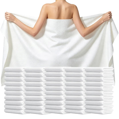 25 Pack Disposable Bath Towels, 55" x 27.5" Ultra Soft Travel Towels Bulk