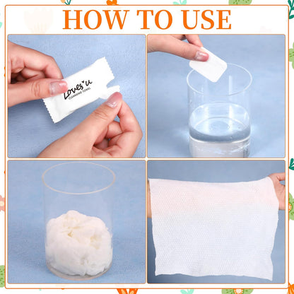 60 Pcs Disposable Washcloths for Travel, 11.8x9.4 inch