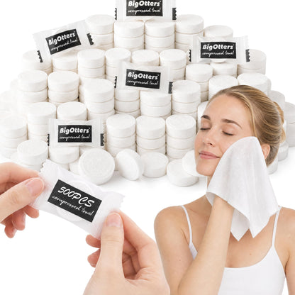 BIGOTTERS 500 PCS Compressed Towels, Bulk Disposable Towels for Face