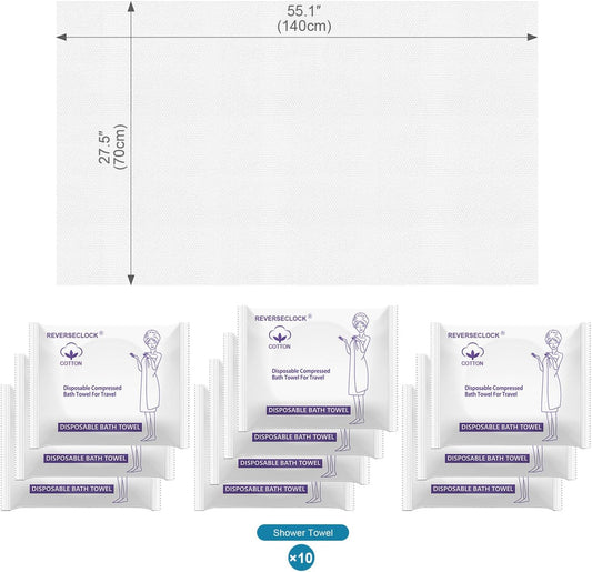 10 Pack Disposable Bath Towels for Travel Compressed Towels Large 55''X28''