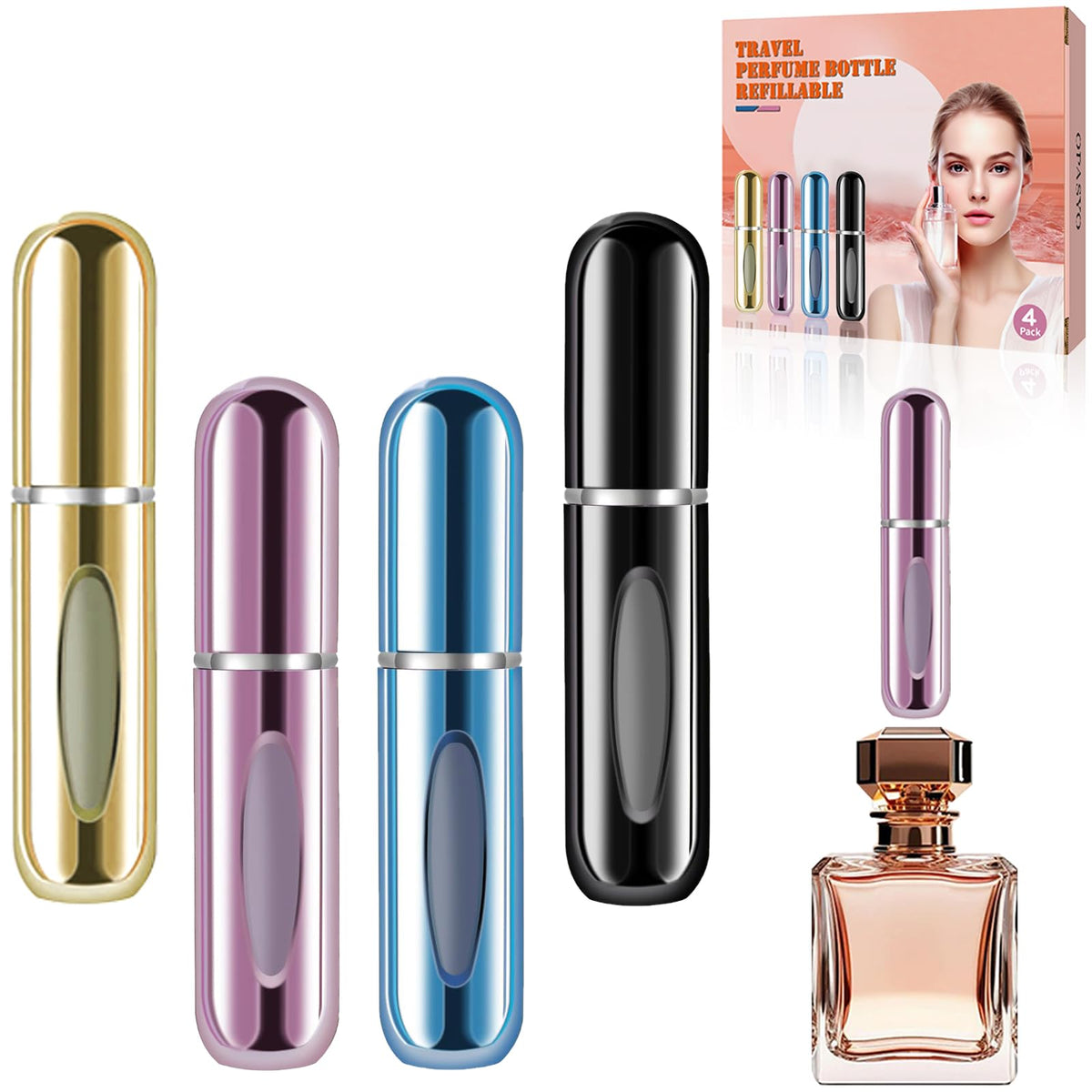 opasyo Refillable Perfume Atomizer, Leak-Proof, 5ml 4 Pack
