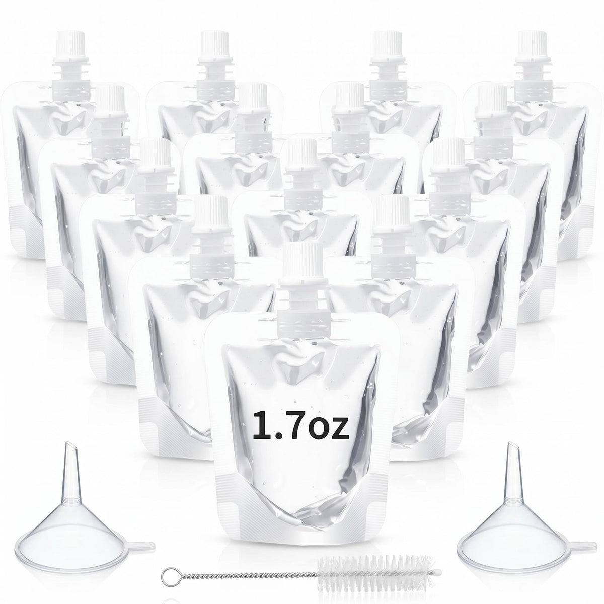 Clear Plastic Juice Bags, 50ml/1.7 oz，100 Pack Reusable Squeeze Pouches