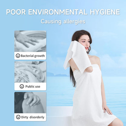 5 Pcs Disposable Bath Towels for Travel Larger And Thicker, 55.1 x 27.5"