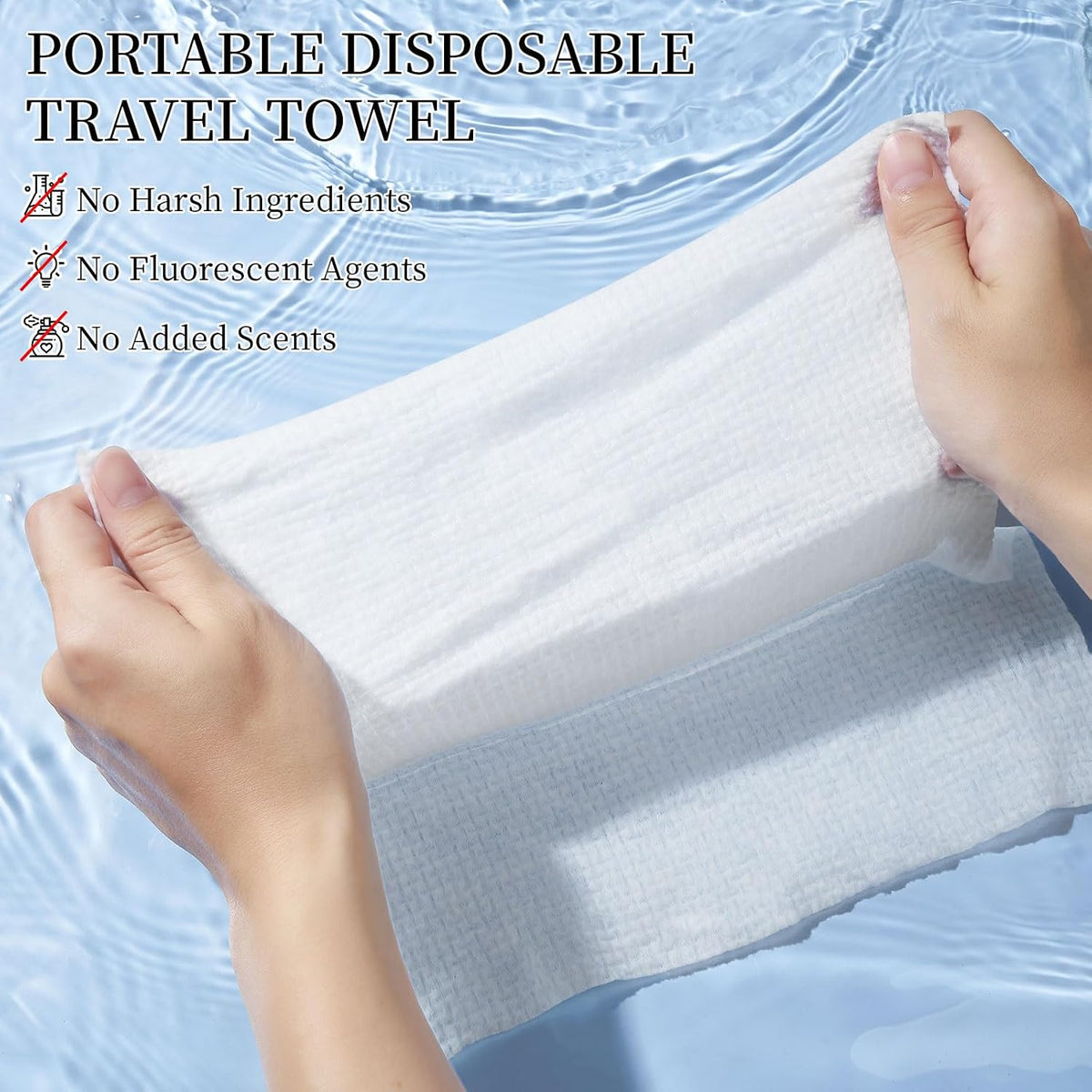 QIUTIMIY 56PCS Disposable Compressed Towels Tablet for Travel Wash Cloth Disposable Washcloths Portable Face Towels Super Absorbent