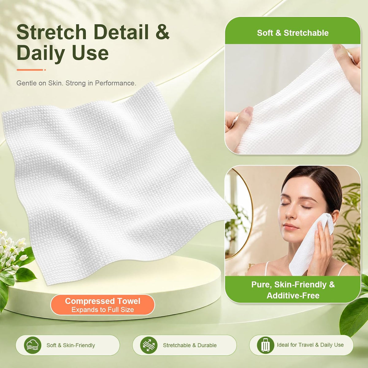28Pcs Compressed Towels, Travel Washcloths & Face Towels