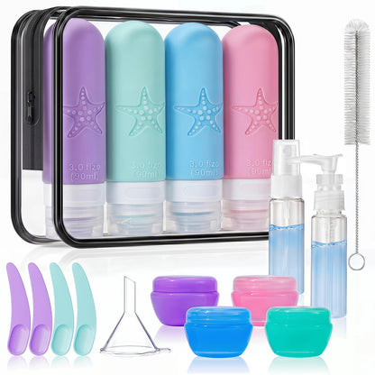 18 Pack Travel Bottles for Toiletries, Leak Proof, TSA Approved 3oz