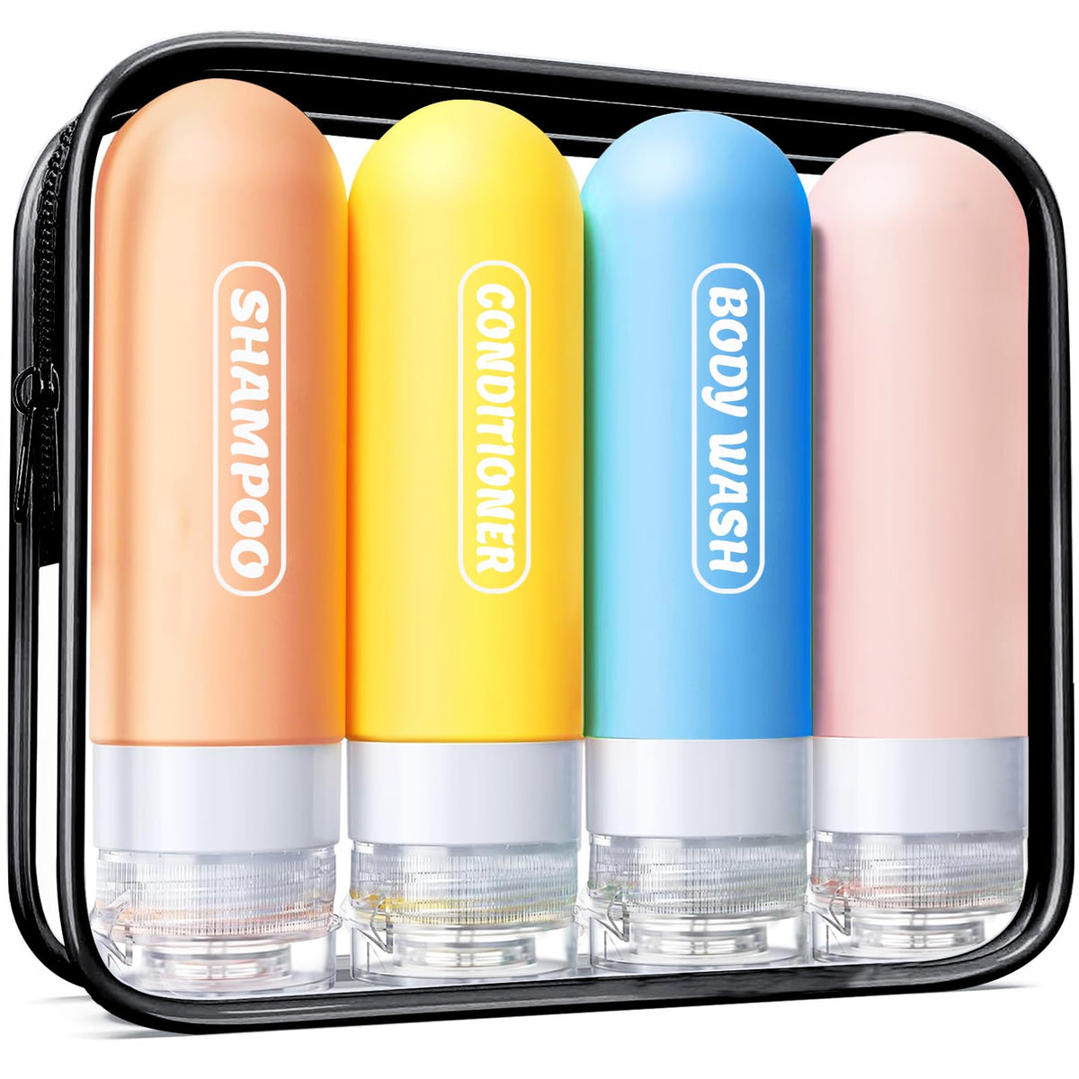 Pre-printed Silicone Travel Bottles for Toiletries 3oz