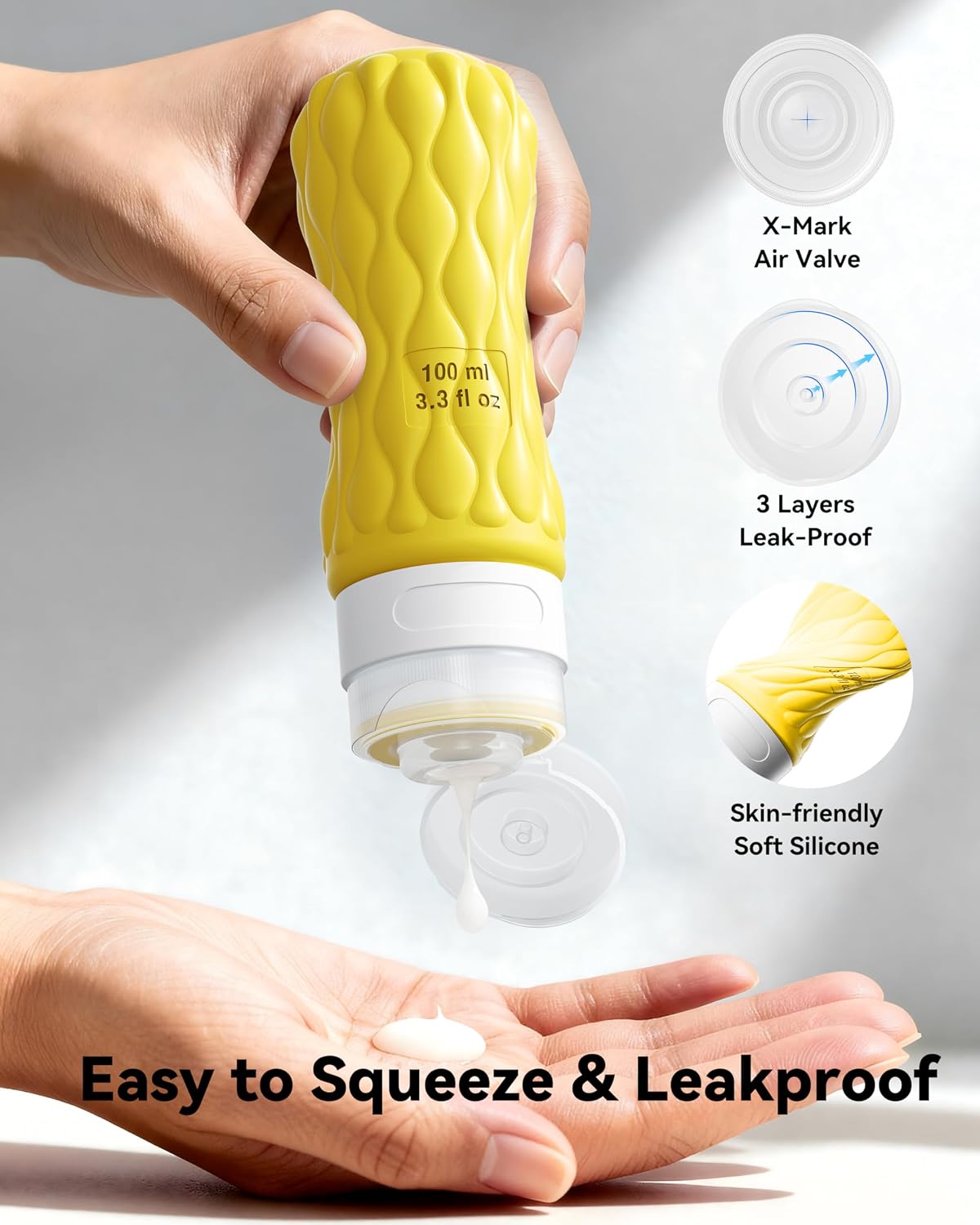 Travel Bottles for Toiletries Silicone Travel Size Containers 3.4oz 1.7oz