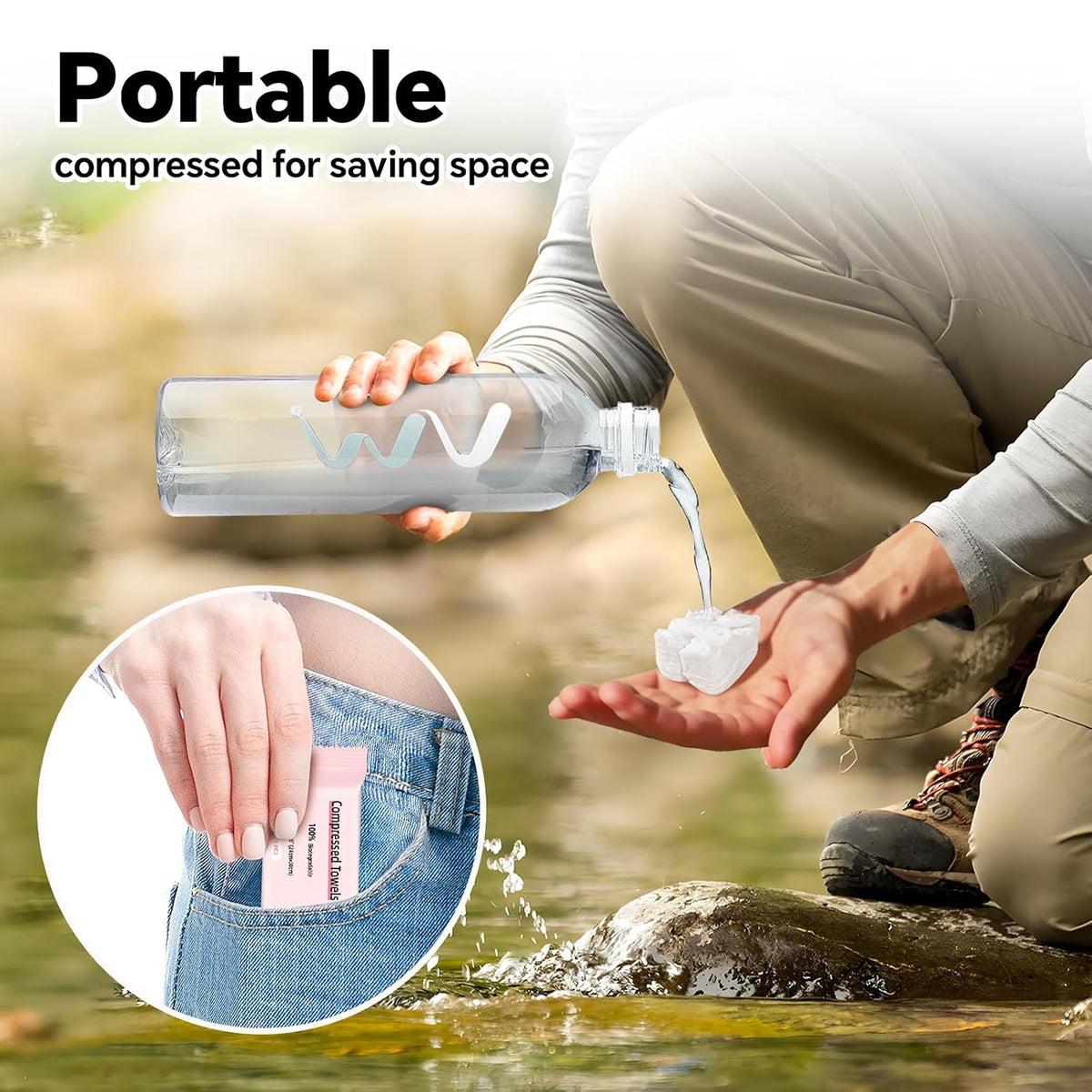 ICOTLE Compressed Towel, Disposable Face Towel, 11.8 x 9.4 Inch, 30 Count