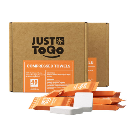 Compressed Towel, Disposable Washcloths, 12 x 10 Inch, 48 Count