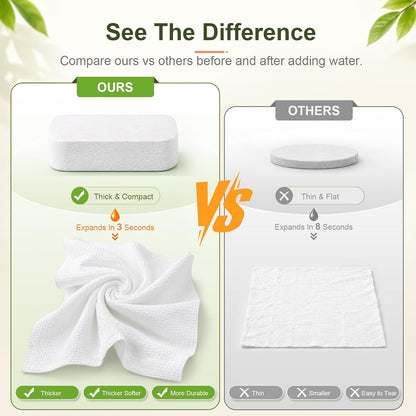 28Pcs Compressed Towels, Travel Washcloths & Face Towels