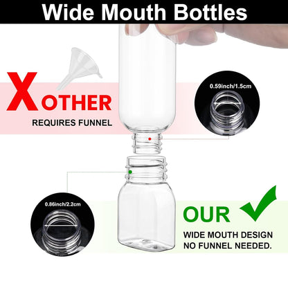 2 oz Travel Bottles, 6-Pack Wide-Mouth Leak Proof Containers