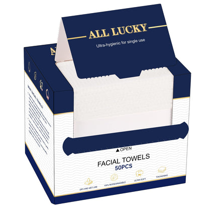 Disposable Face Towels XL 10"x12" Biodegradable Wash Cloths - 2 Pack 100 Ct