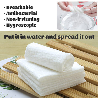 100 Pcs Mini Compressed Towels, Disposable Face Compressed Towel, Compressed Hand Wipe, Camping towel, Portable Compressed Coin Tissue for Travel/Home/Outdoor Activities (Individual packaging)