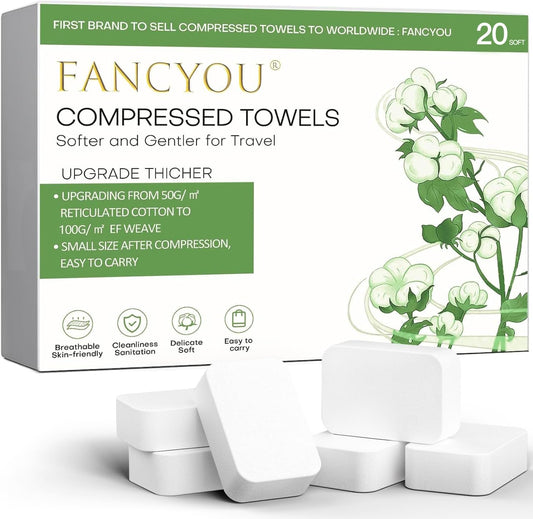 Compressed Towels Tablets Disposable Washcloths 20 Count