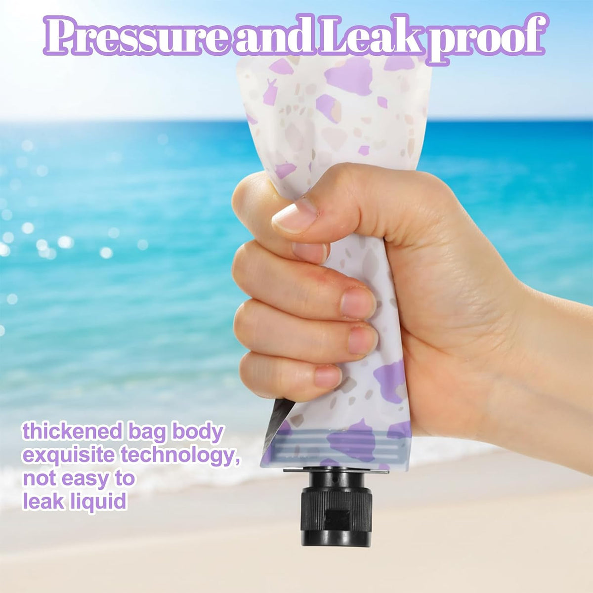 9PCS Travel Liquid Container Set - Refillable Travel Pouches for Toiletries, 3oz TSA Approved Squeeze Pouches, Travel Shampoo Skin Care Containers