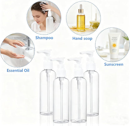 DTDNZKN 4 Pack 3.4 Oz (100ml) TSA Approved Travel Pump Bottles
