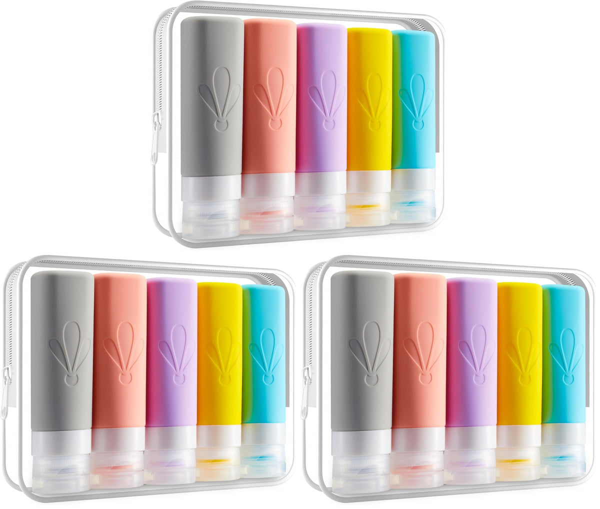 INSFIT Travel Bottles for Toiletries, TSA Approved 3oz Travel Size Toiletries, BPA Free Leak Proof Squeezable Silicone Tubes Travel Essentials for Shampoo Conditioner Lotion Soap