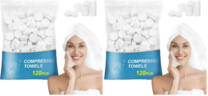 120PCS Compressed Towel Tablets - Disposable Face Towels for Travel