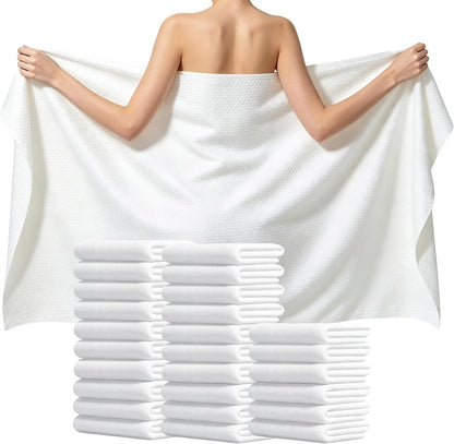 25 Pack Disposable Bath Towels, 55" x 27.5" Ultra Soft Travel Towels Bulk