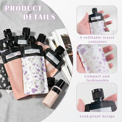 16 Pcs Travel Pouches for Toiletries Refillable Liquid Travel Pouch