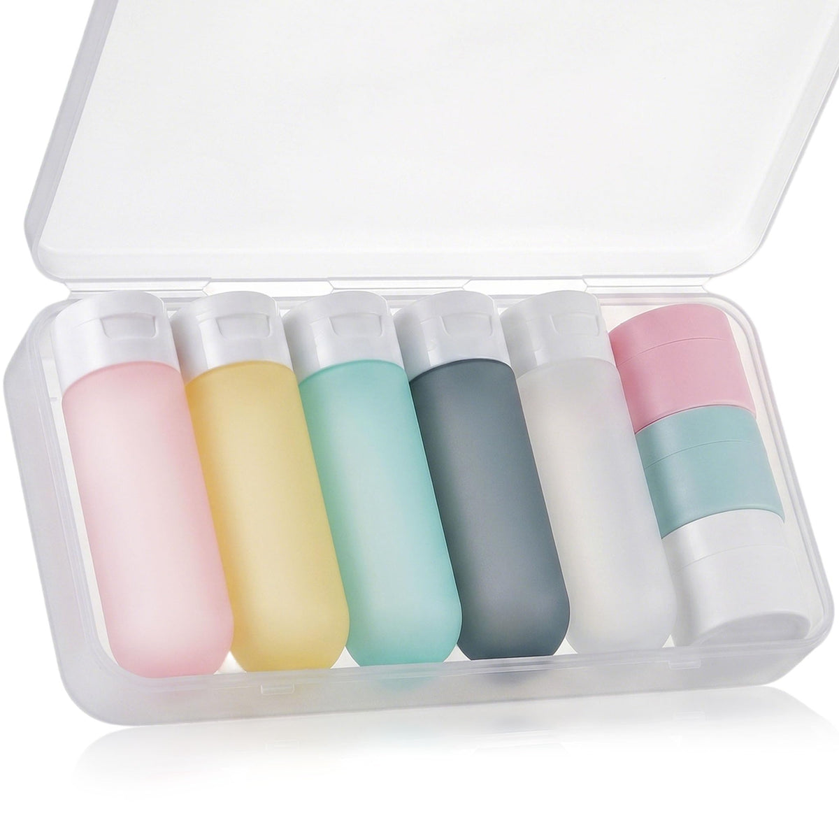 8 Pack Travel Bottles for Toiletries with Case (Black)