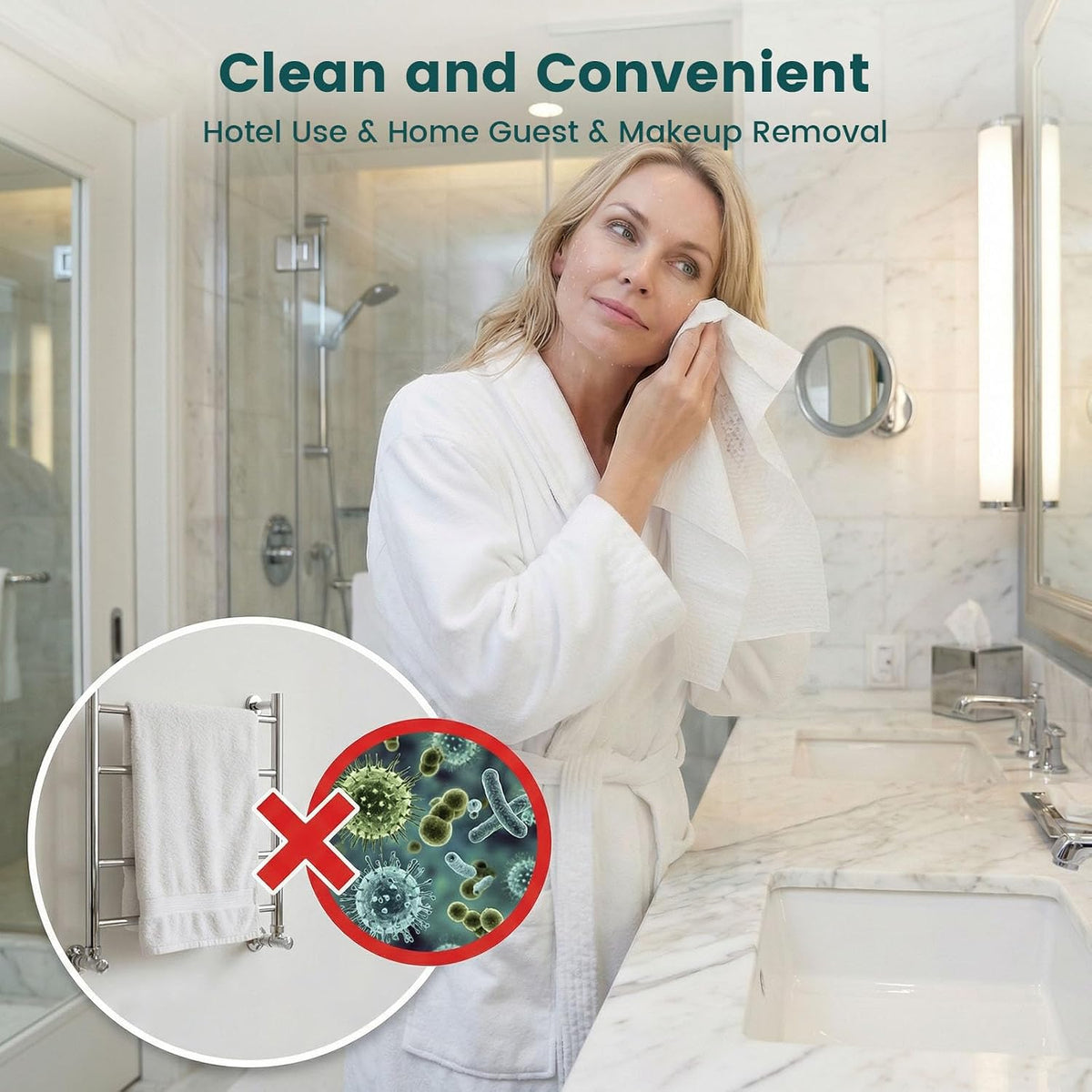 MCPINKY 42 PCS Disposable Face Towels, Compressed Towels