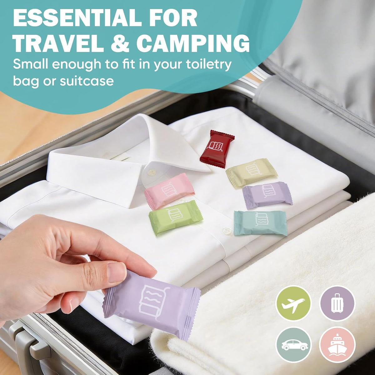 42PCS Disposable Washcloths for Adults, Compressed Towel Tablets for Travel