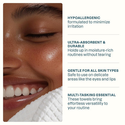 Cliganic Face Towels XL, Disposable Makeup Remover, Soft Dry Wipes, 100 ct